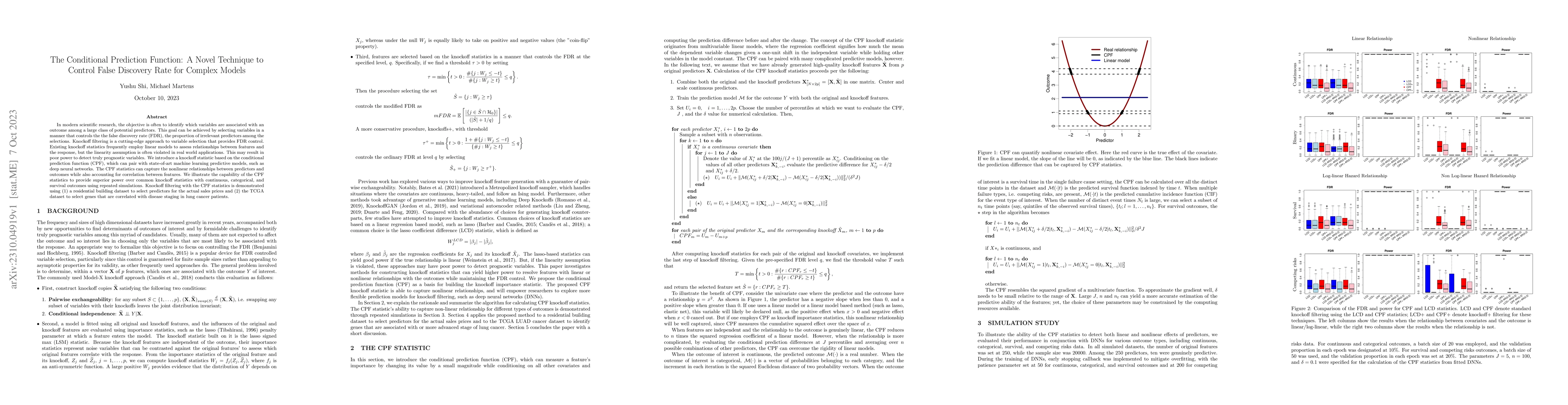 Thumbnail for The Conditional Prediction Function: A Novel Technique to Control False
  Discovery Rate for Complex Models