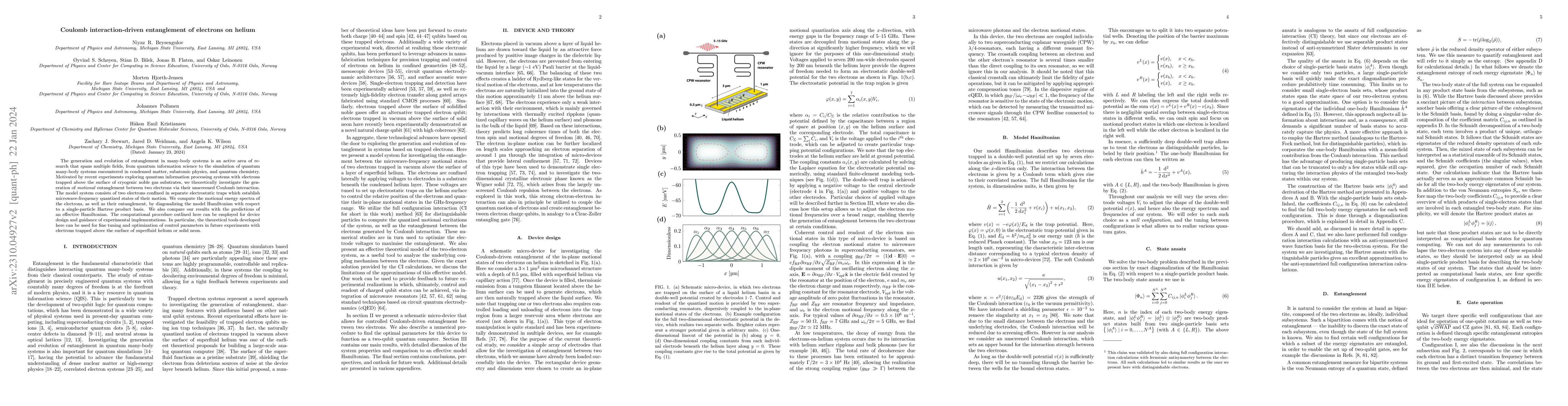 Thumbnail for Coulomb interaction-driven entanglement of electrons on helium