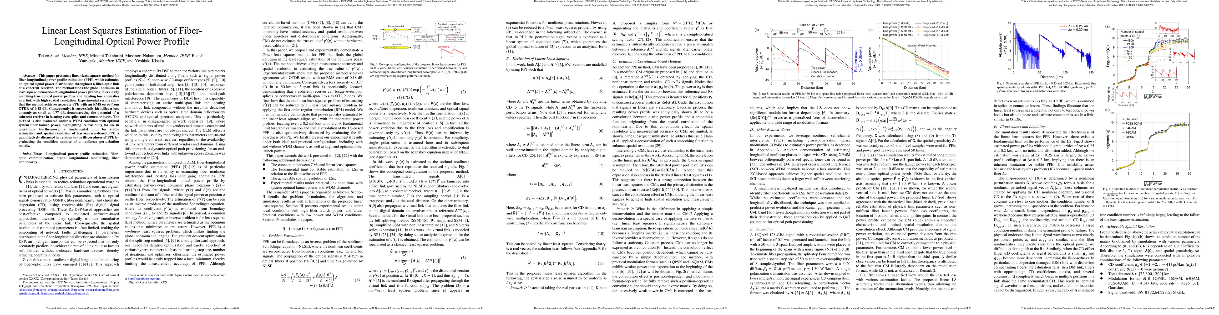 Thumbnail for Linear Least Squares Estimation of Fiber-Longitudinal Optical Power
  Profile