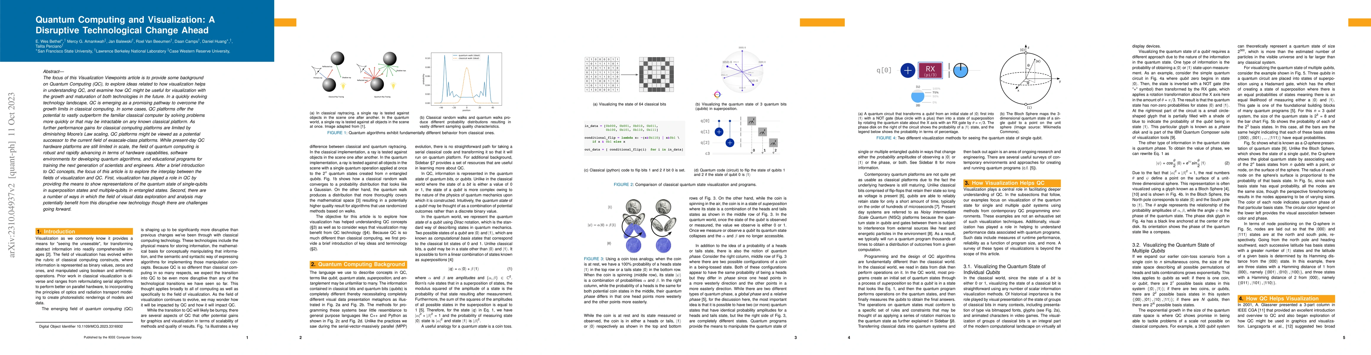 Thumbnail for Quantum Computing and Visualization: A Disruptive Technological Change
  Ahead