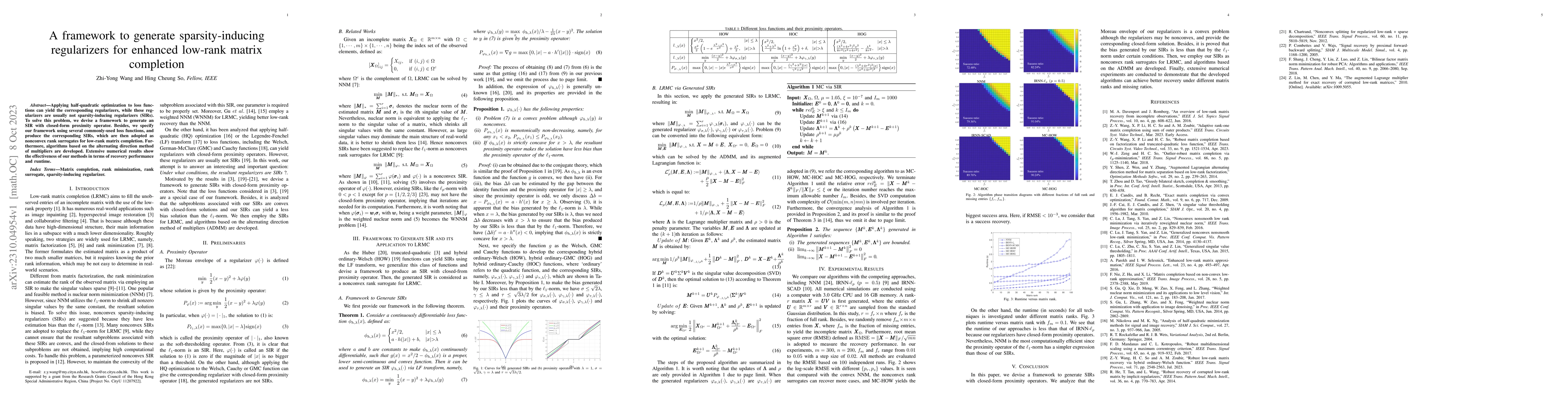 Thumbnail for A framework to generate sparsity-inducing regularizers for enhanced
  low-rank matrix completion