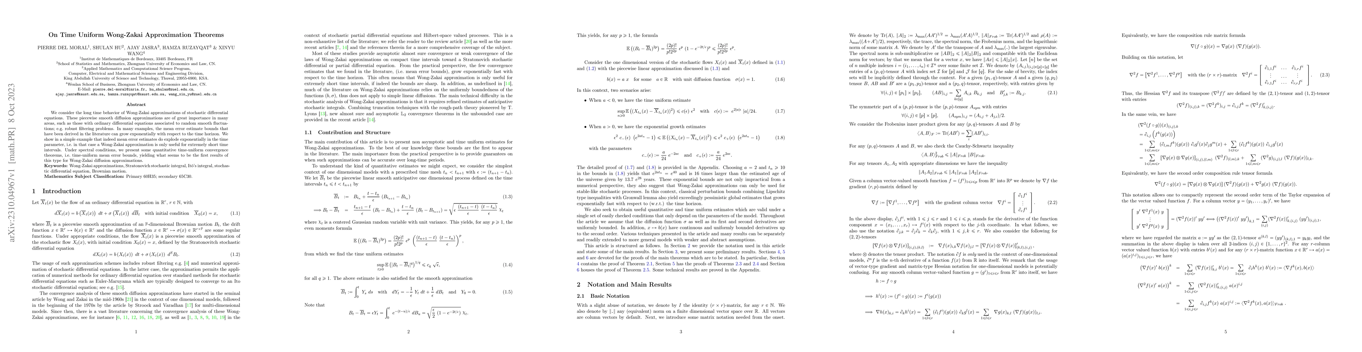Thumbnail for On Time Uniform Wong-Zakai Approximation Theorems