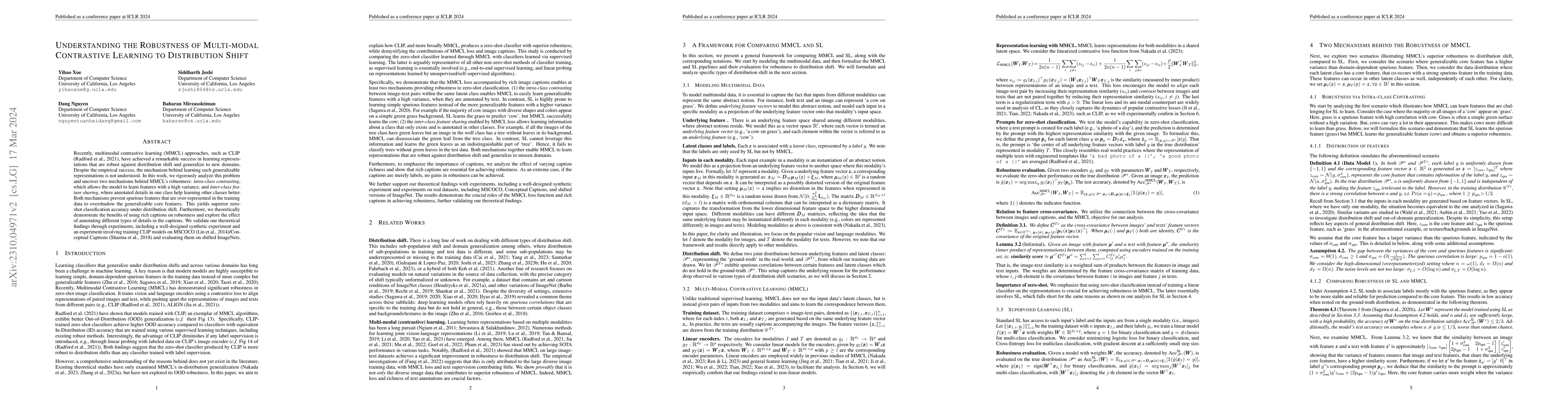 Thumbnail for Understanding the Robustness of Multi-modal Contrastive Learning to
  Distribution Shift