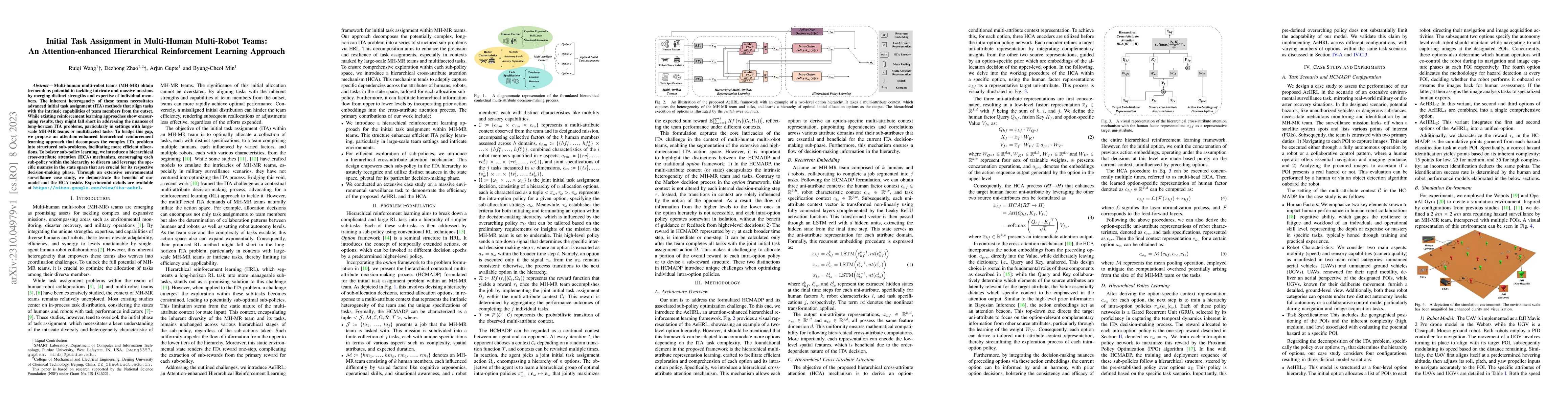 Thumbnail for Initial Task Assignment in Multi-Human Multi-Robot Teams: An
  Attention-enhanced Hierarchical Reinforcement Learning Approach