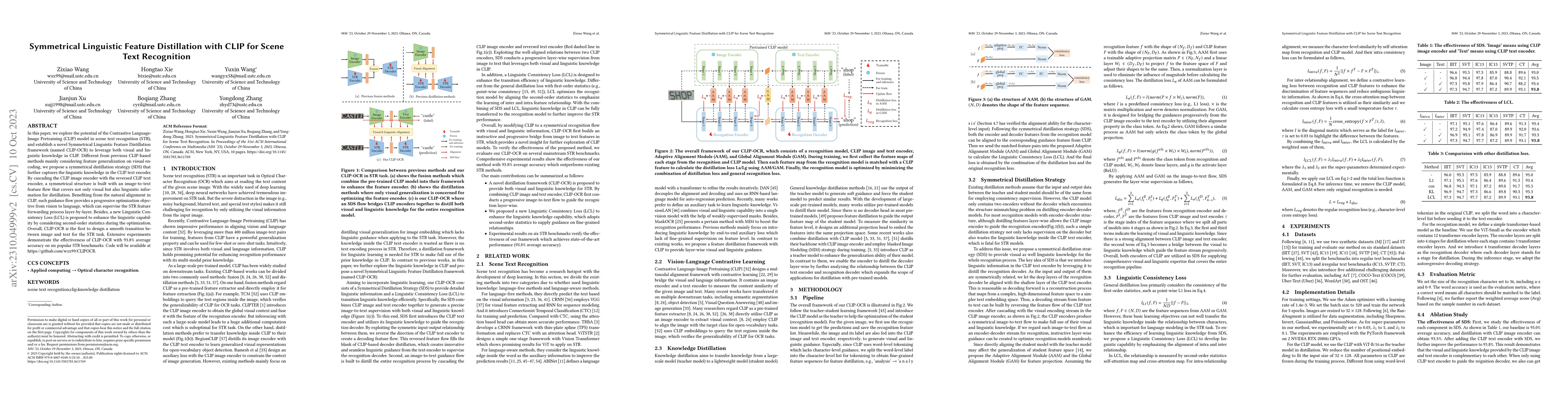 Thumbnail for Symmetrical Linguistic Feature Distillation with CLIP for Scene Text
  Recognition