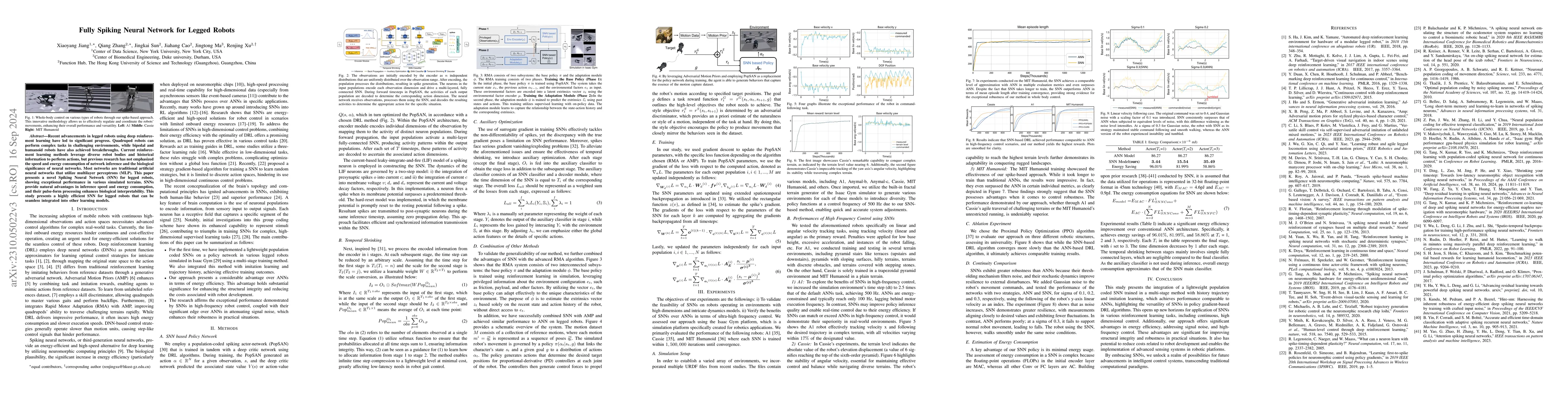 Thumbnail for Fully Spiking Neural Network for Legged Robots