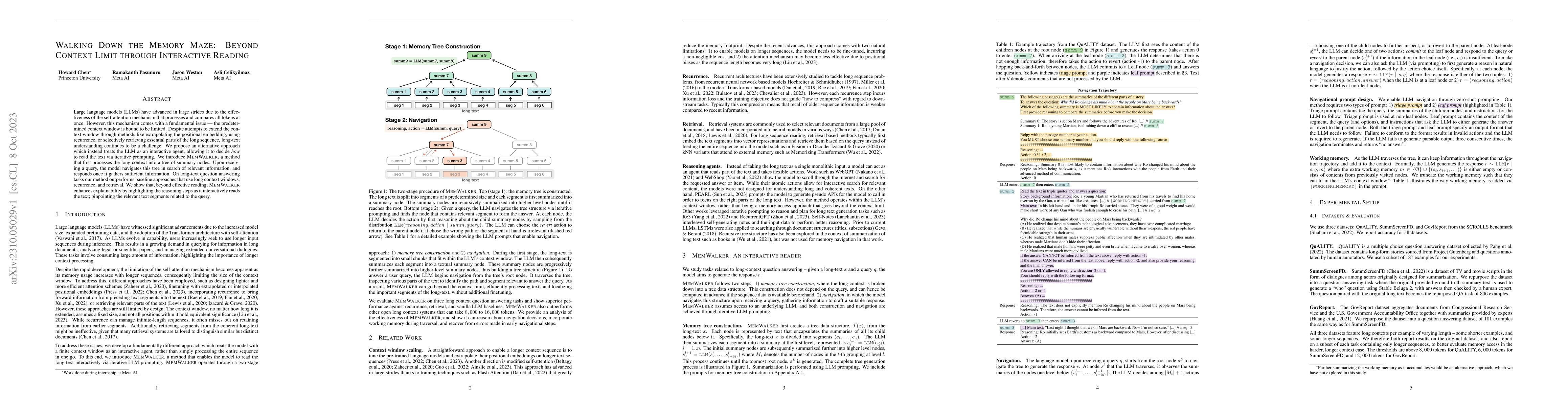 Thumbnail for Walking Down the Memory Maze: Beyond Context Limit through Interactive
  Reading