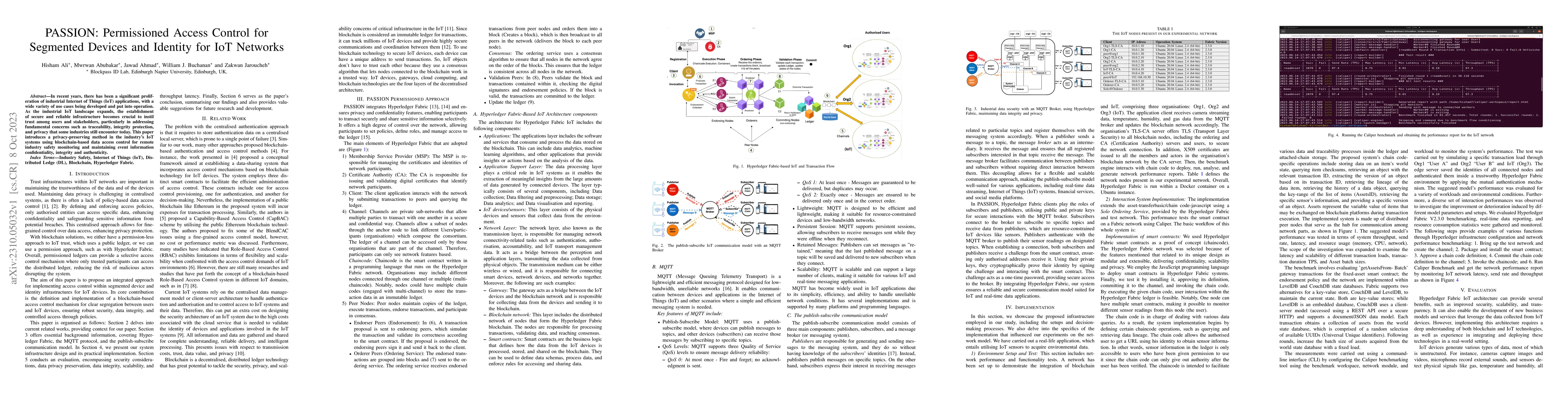 Thumbnail for PASSION: Permissioned Access Control for Segmented Devices and Identity
  for IoT Networks
