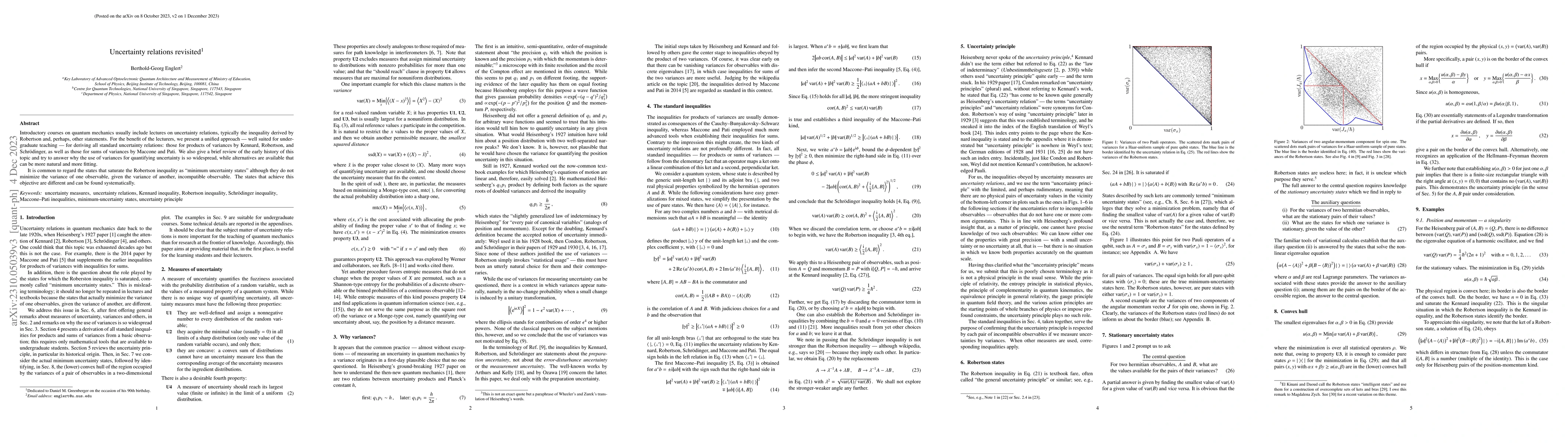 Thumbnail for Uncertainty relations revisited
