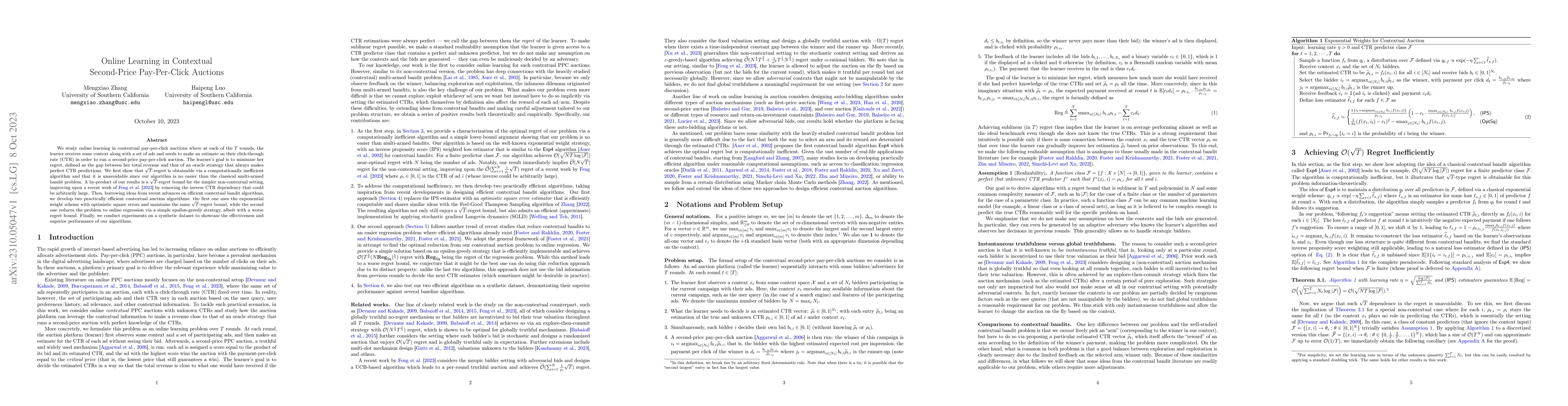 Thumbnail for Online Learning in Contextual Second-Price Pay-Per-Click Auctions
