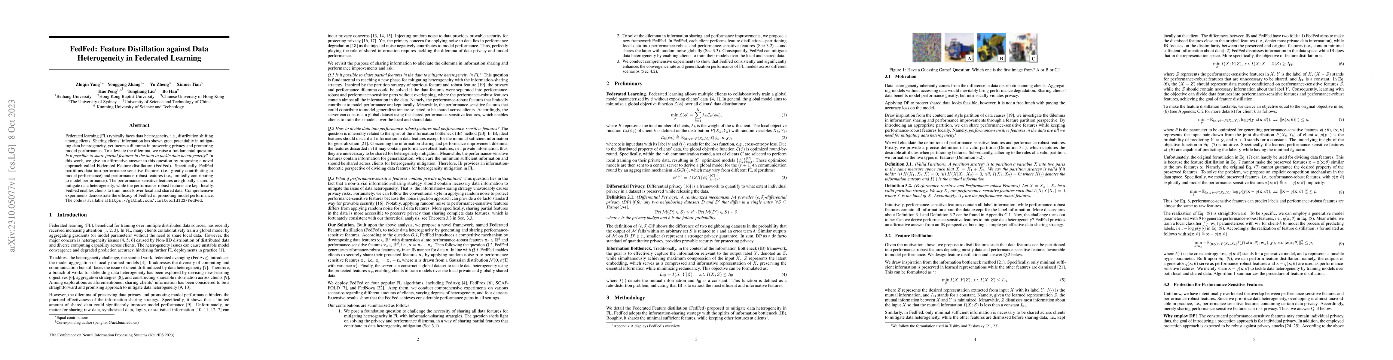 Thumbnail for FedFed: Feature Distillation against Data Heterogeneity in Federated
  Learning