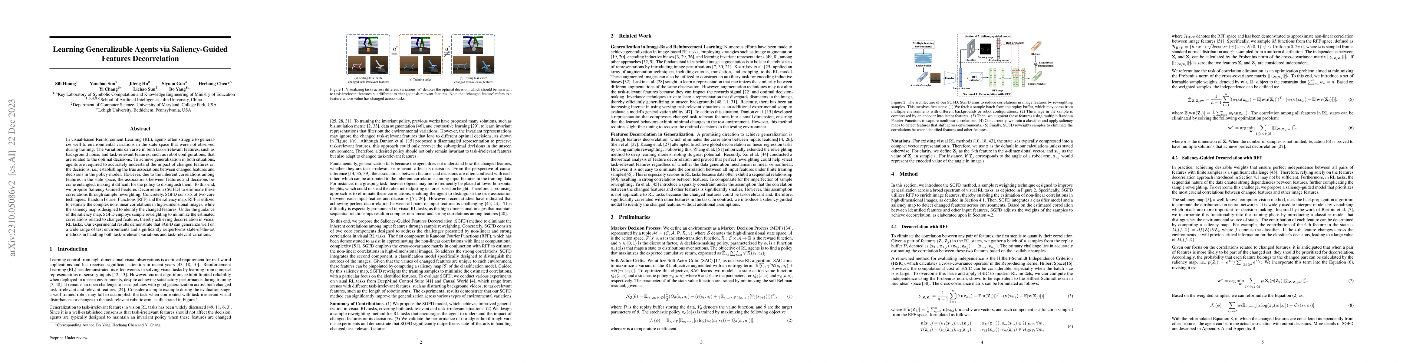 Thumbnail for Learning Generalizable Agents via Saliency-Guided Features Decorrelation