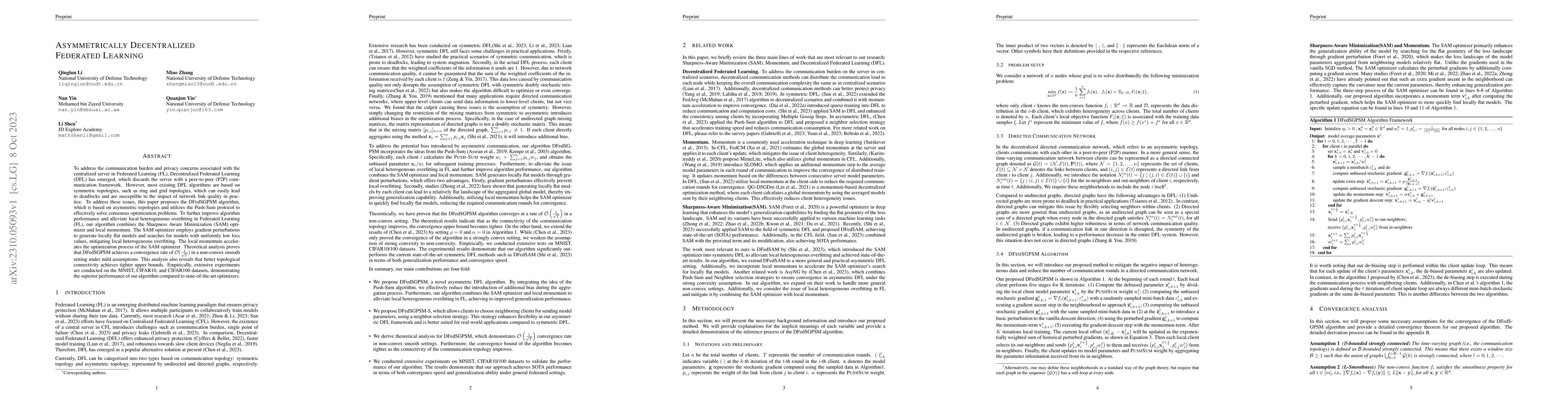 Thumbnail for Asymmetrically Decentralized Federated Learning