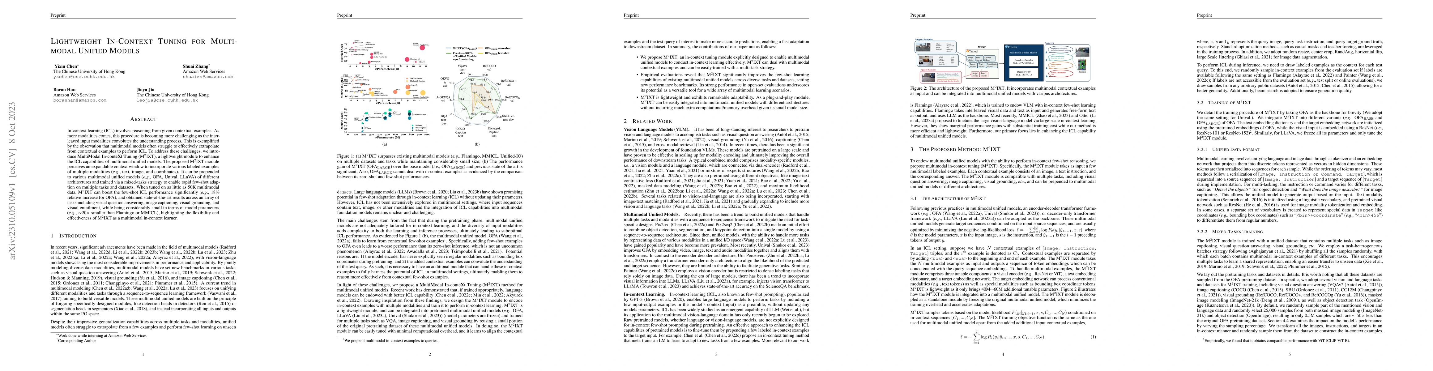 Thumbnail for Lightweight In-Context Tuning for Multimodal Unified Models