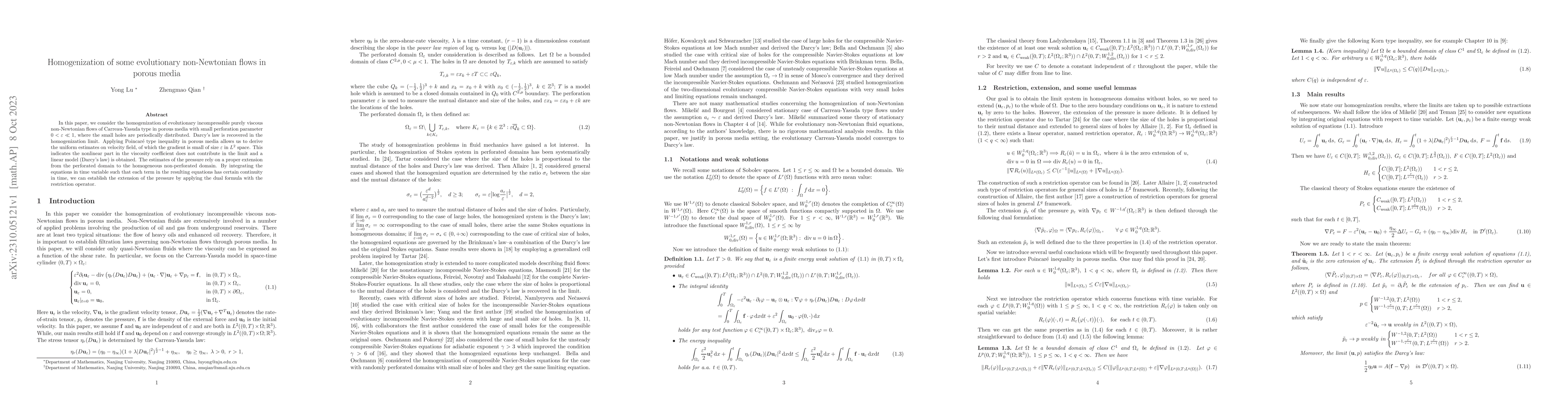 Thumbnail for Homogenization of some evolutionary non-Newtonian flows in porous media