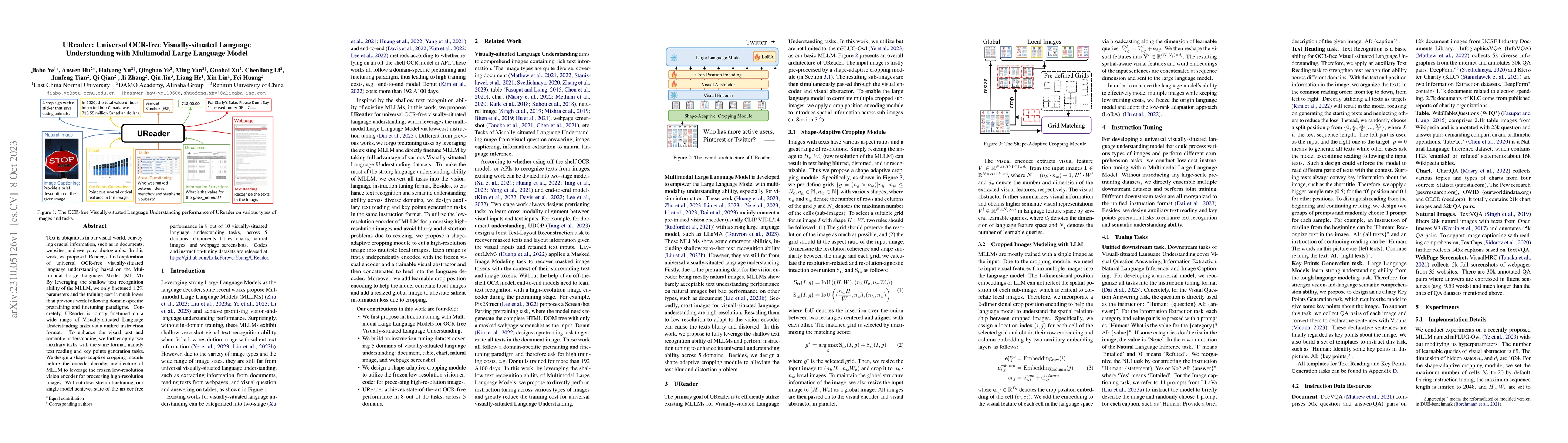 Thumbnail for UReader: Universal OCR-free Visually-situated Language Understanding
  with Multimodal Large Language Model