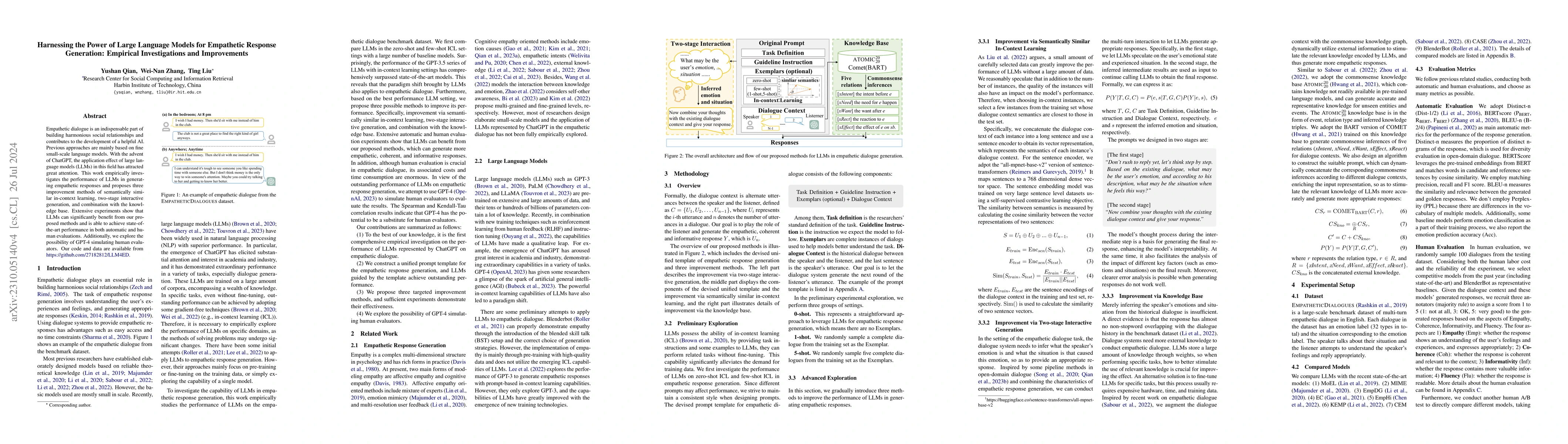 Thumbnail for Harnessing the Power of Large Language Models for Empathetic Response
  Generation: Empirical Investigations and Improvements