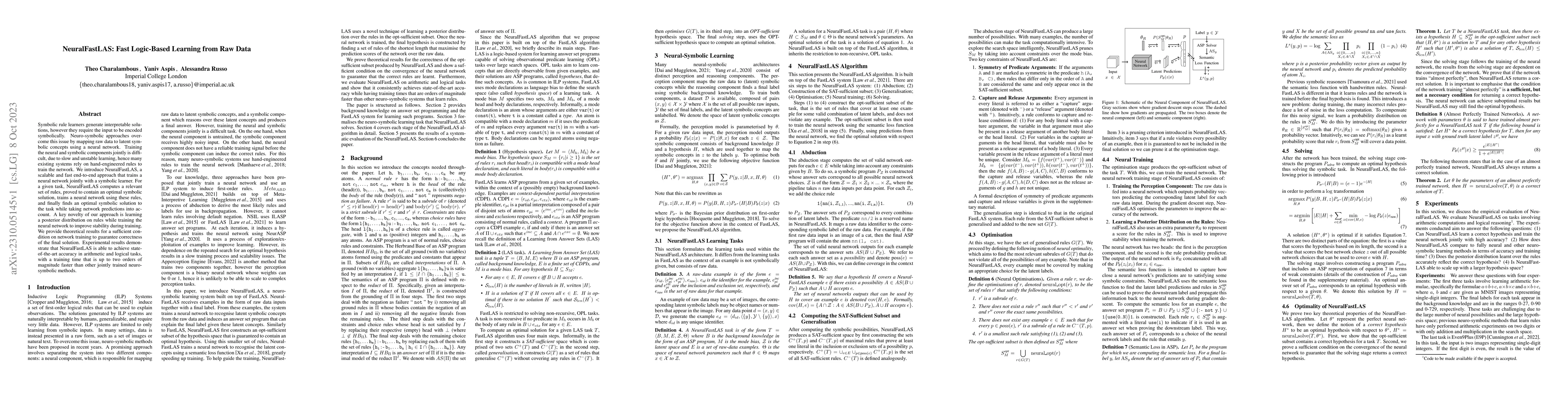 Thumbnail for NeuralFastLAS: Fast Logic-Based Learning from Raw Data