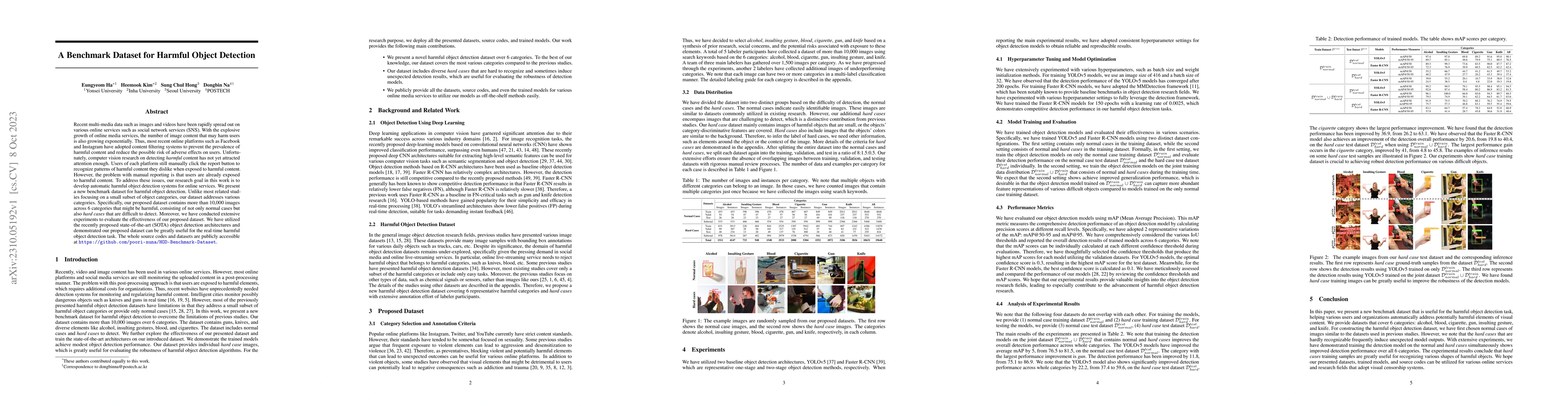 Thumbnail for HOD: A Benchmark Dataset for Harmful Object Detection