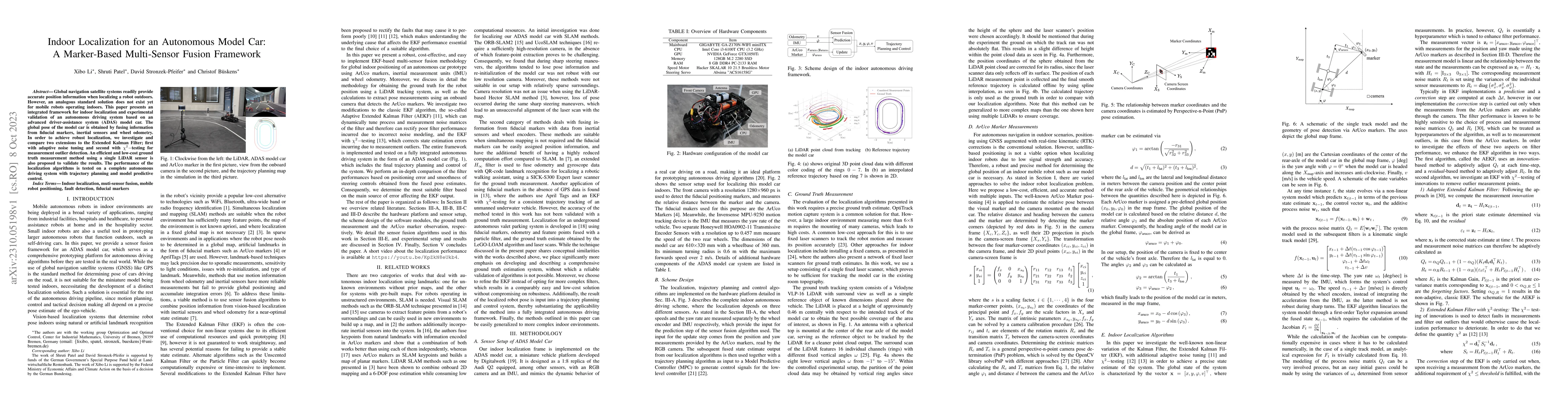 Thumbnail for Indoor Localization for an Autonomous Model Car: A Marker-Based
  Multi-Sensor Fusion Framework