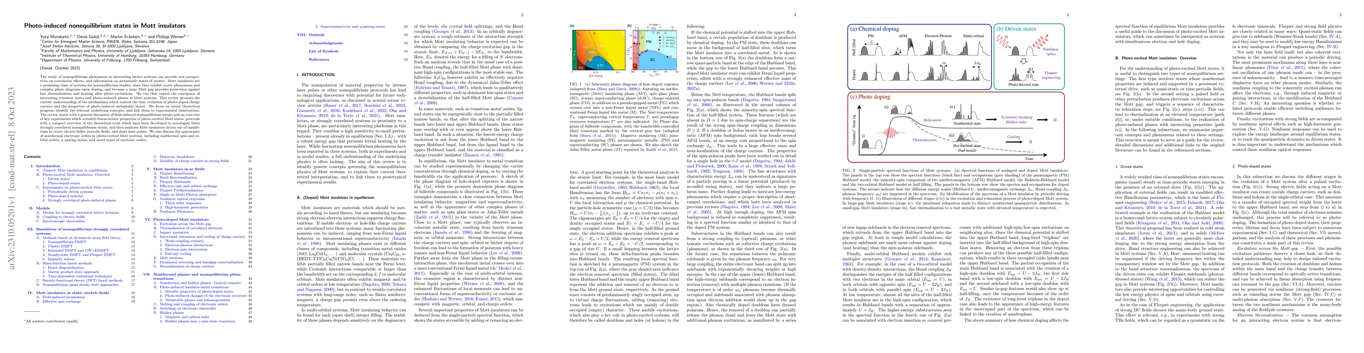 Thumbnail for Photo-induced nonequilibrium states in Mott insulators
