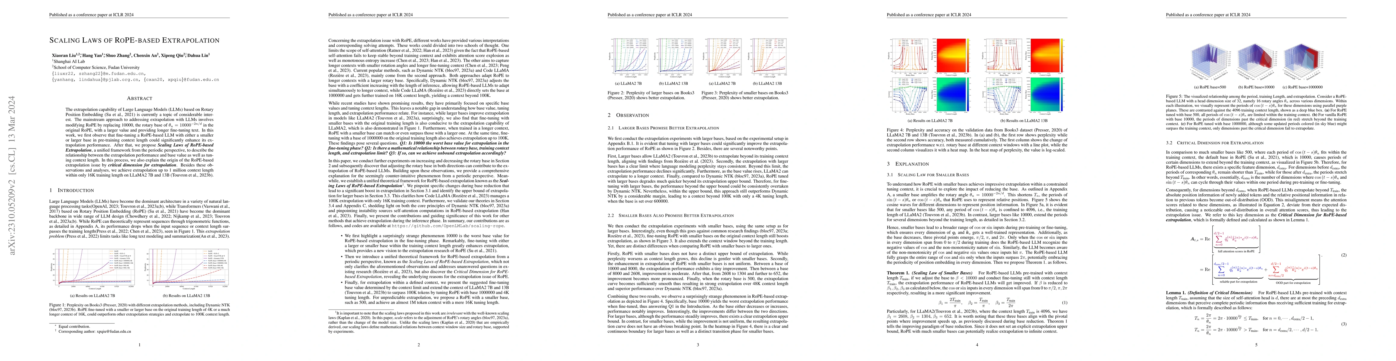 Thumbnail for Scaling Laws of RoPE-based Extrapolation