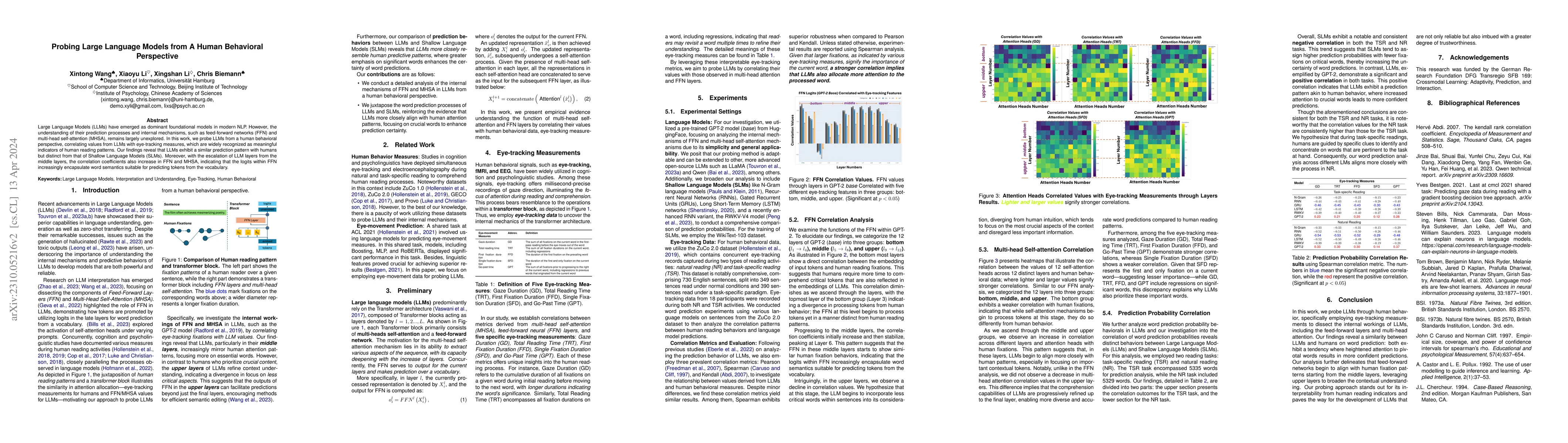 Thumbnail for Probing Large Language Models from A Human Behavioral Perspective