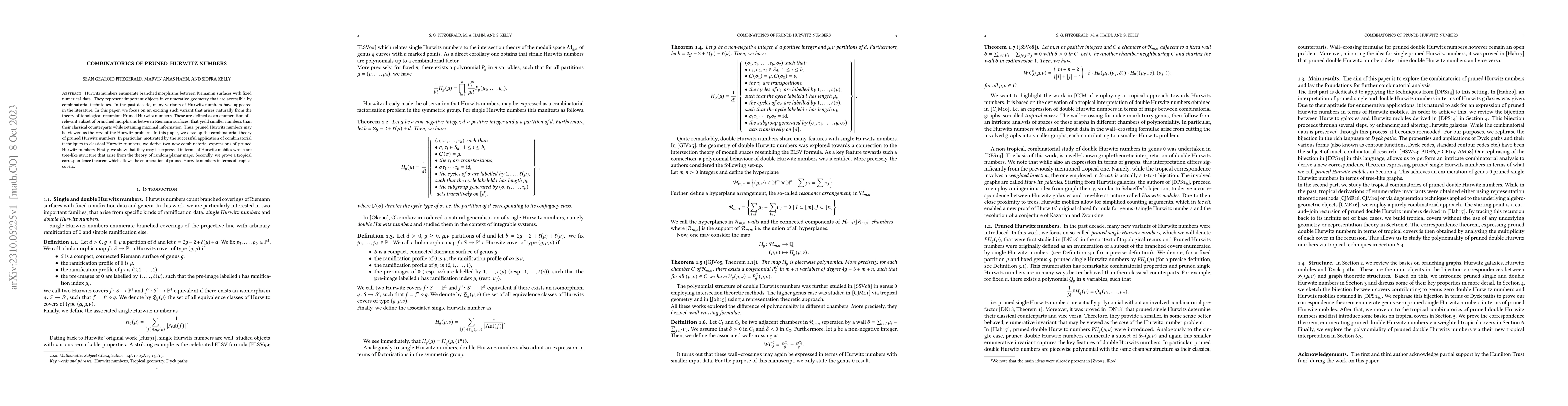 Thumbnail for Combinatorics of pruned Hurwitz numbers