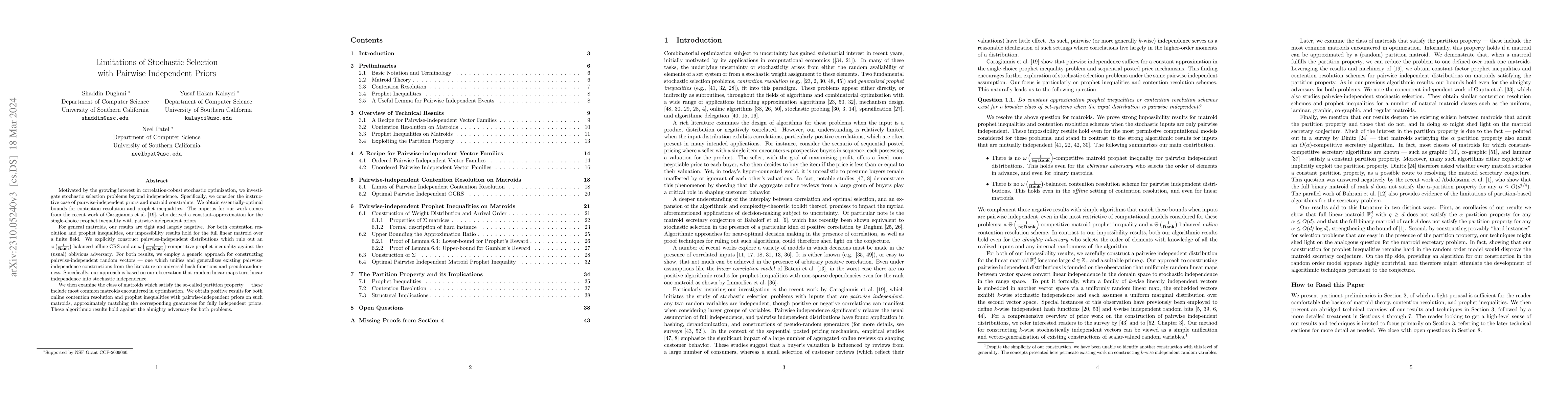 Thumbnail for Limitations of Stochastic Selection with Pairwise Independent Priors