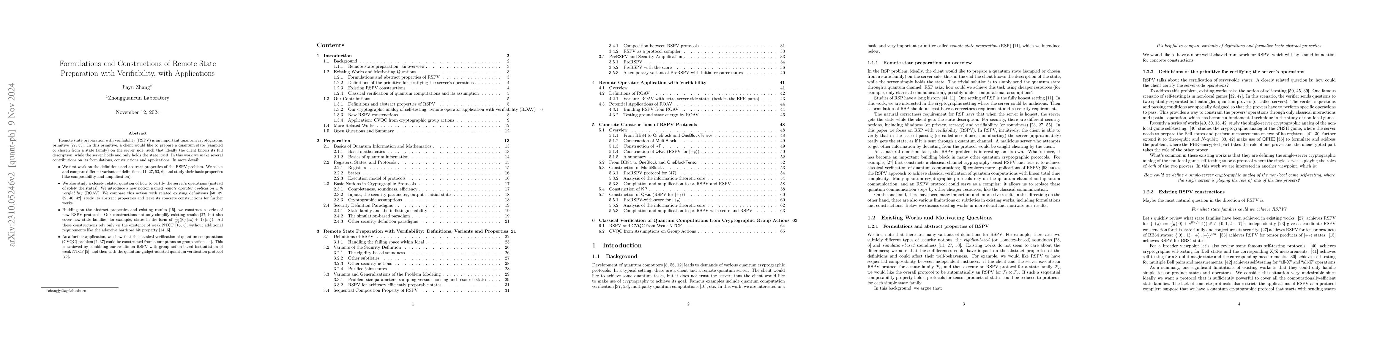 Thumbnail for Revisiting Remote State Preparation with Verifiability: A New Set of
  Notions with Well-behaved Properties