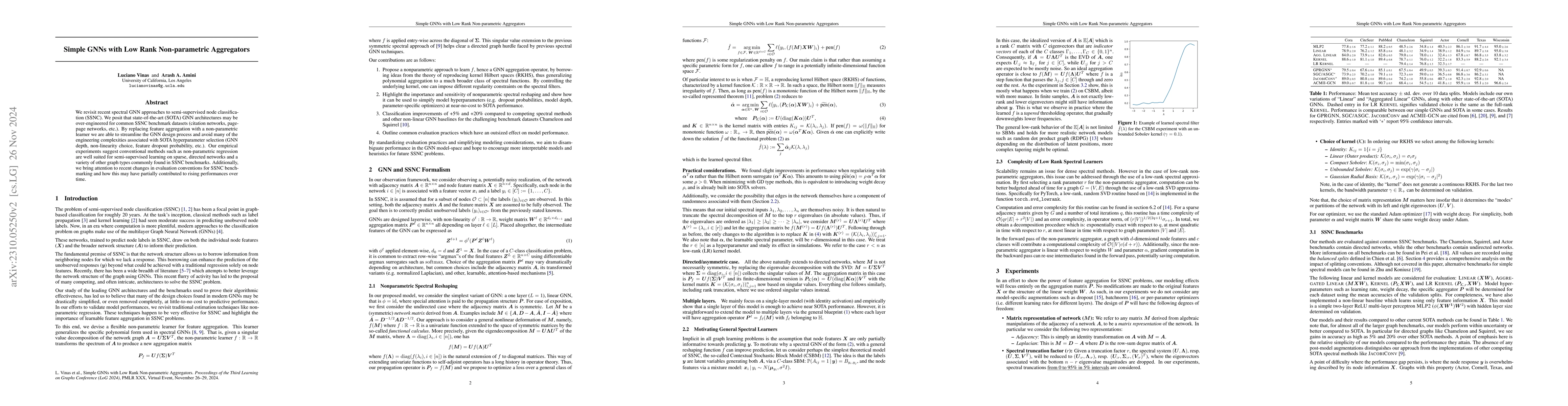 Thumbnail for Simplifying GNN Performance with Low Rank Kernel Models