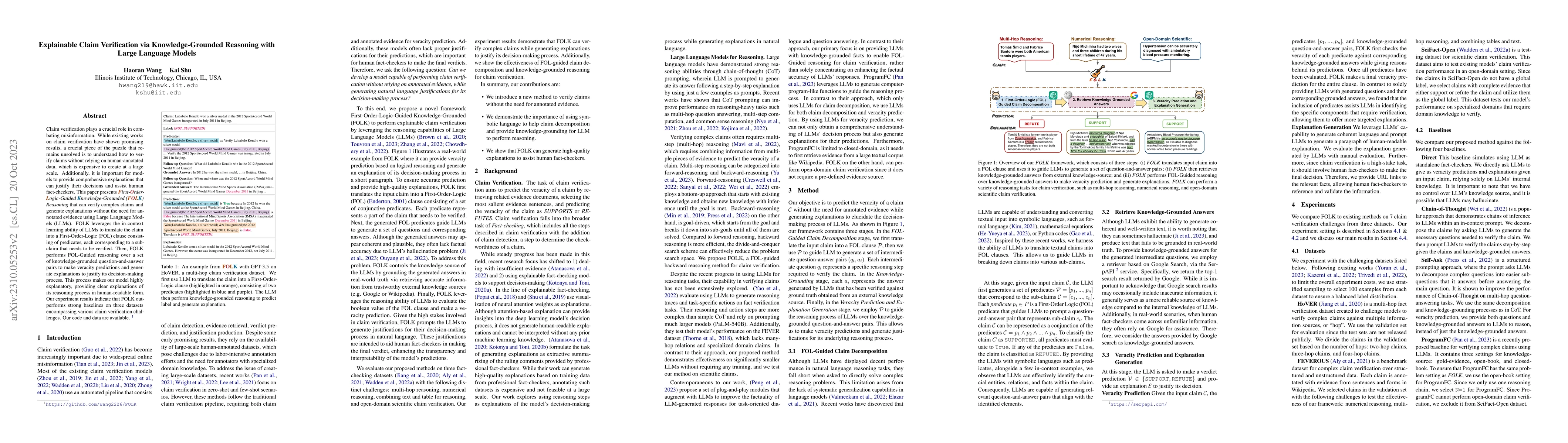 Thumbnail for Explainable Claim Verification via Knowledge-Grounded Reasoning with
  Large Language Models