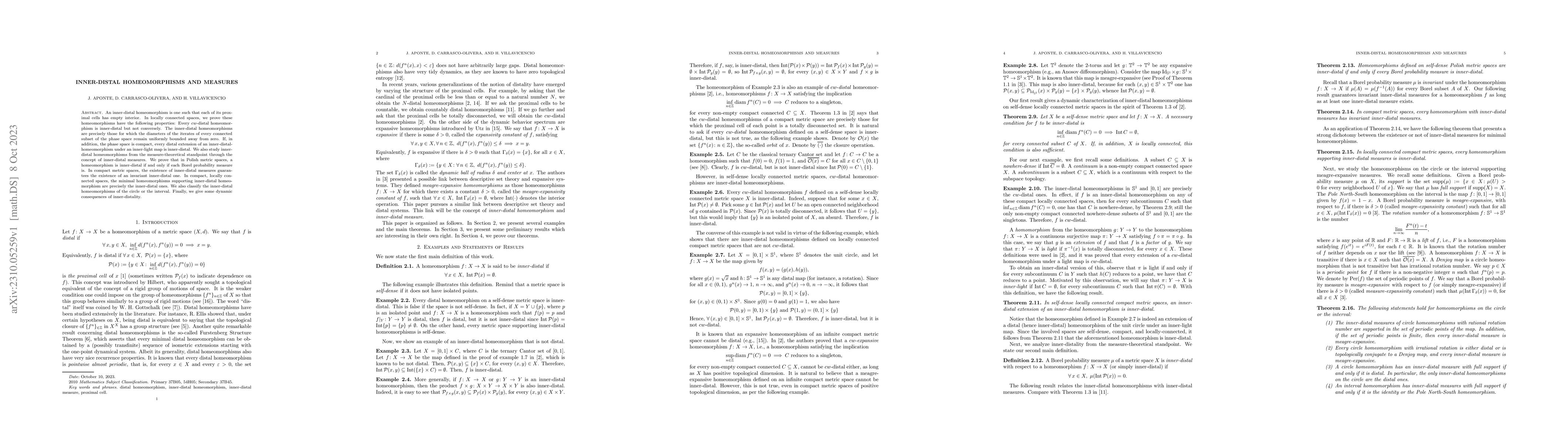 Thumbnail for Inner-Distal Homeomorphisms and Measures