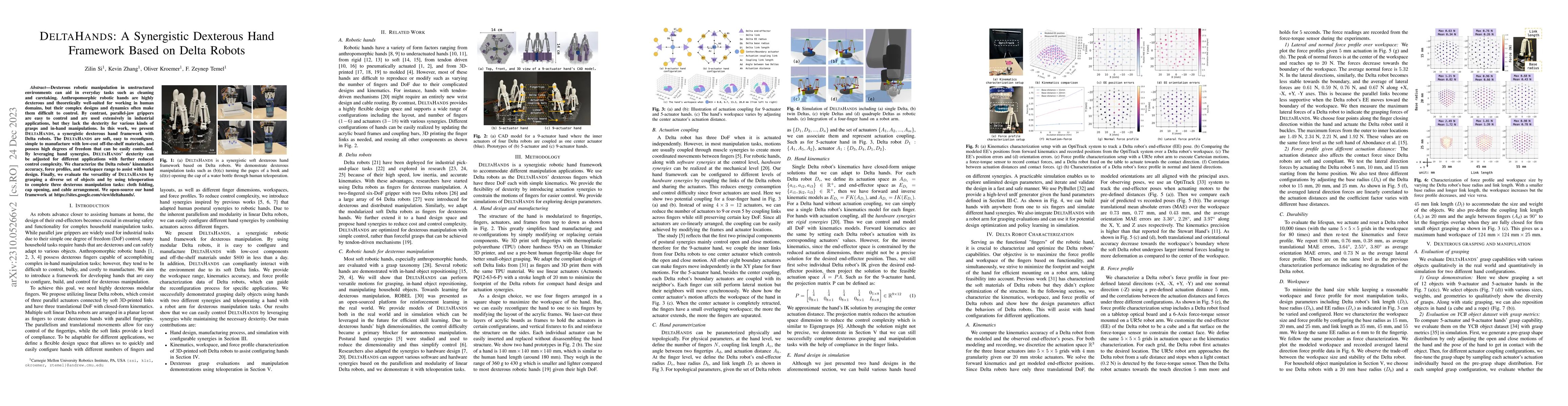 Thumbnail for DELTAHANDS: A Synergistic Dexterous Hand Framework Based on Delta Robots