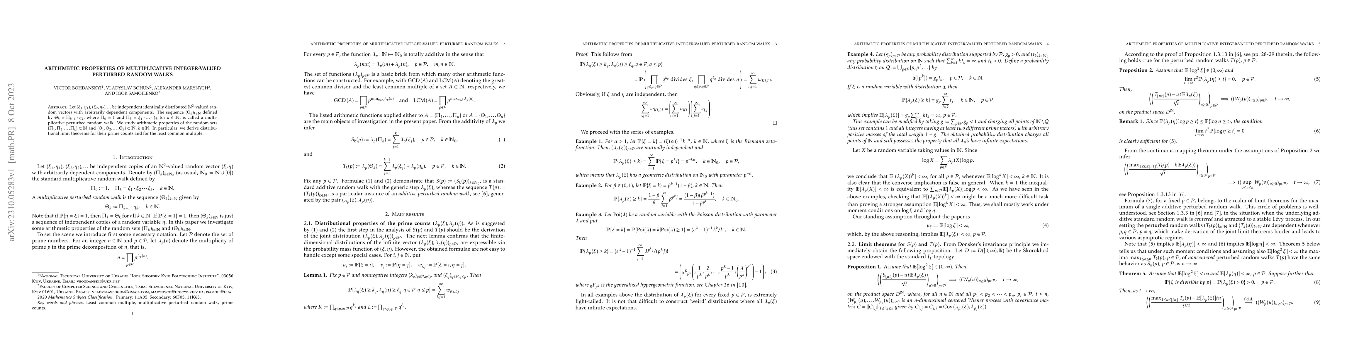 Thumbnail for Arithmetic properties of multiplicative integer-valued perturbed random
  walks