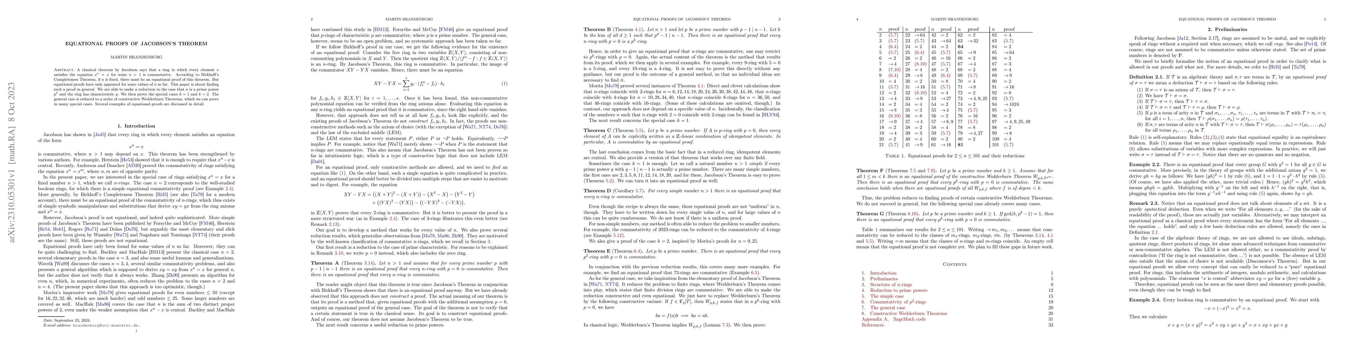Thumbnail for Equational proofs of Jacobson's Theorem