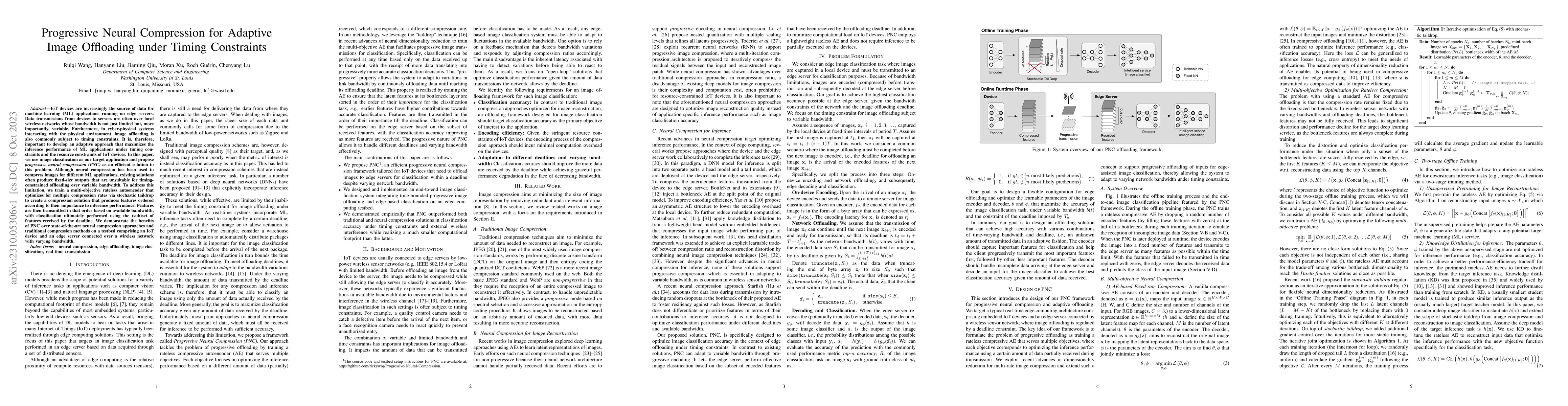 Thumbnail for Progressive Neural Compression for Adaptive Image Offloading under
  Timing Constraints