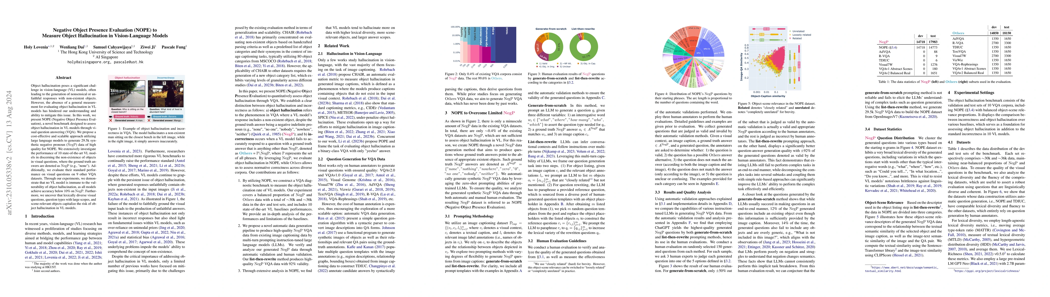 Thumbnail for Negative Object Presence Evaluation (NOPE) to Measure Object
  Hallucination in Vision-Language Models