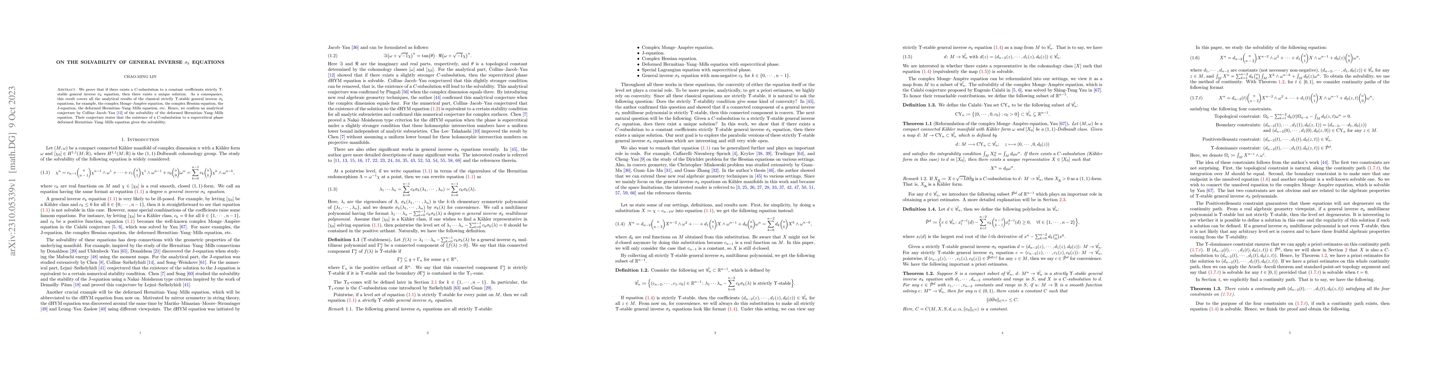 Thumbnail for On the Solvability of General Inverse $\sigma_k$ Equations