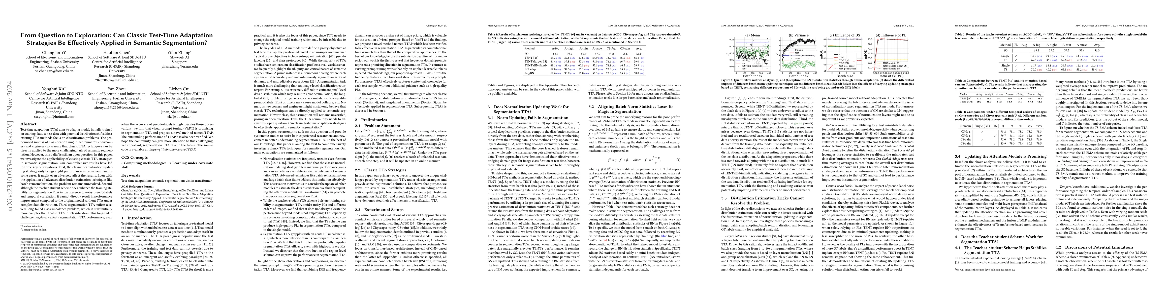 Thumbnail for A Critical Look at Classic Test-Time Adaptation Methods in Semantic
  Segmentation