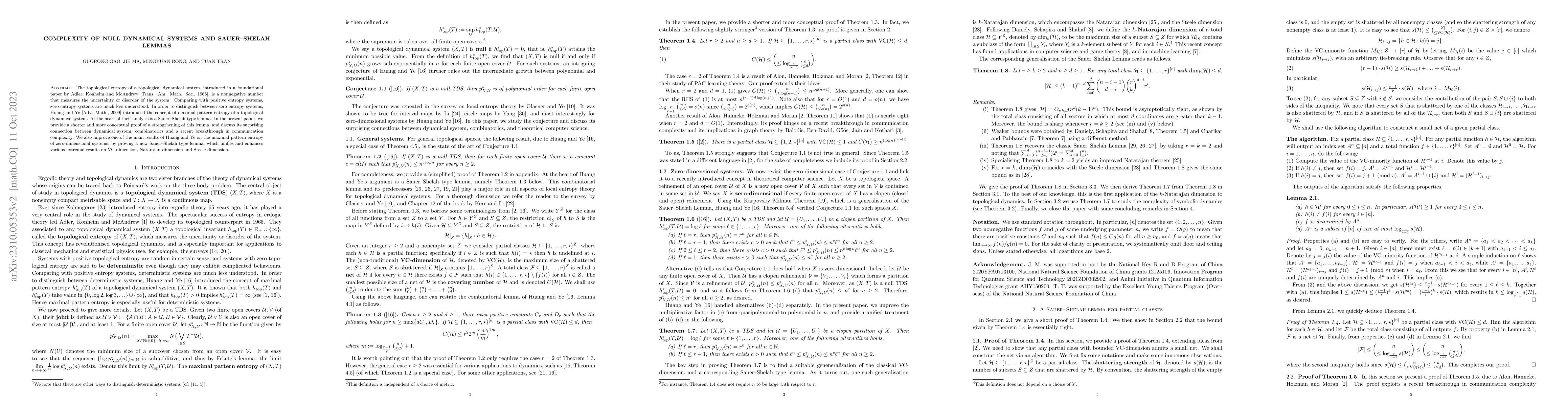 Thumbnail for Complexity of null dynamical systems and Sauer--Shelah lemmas