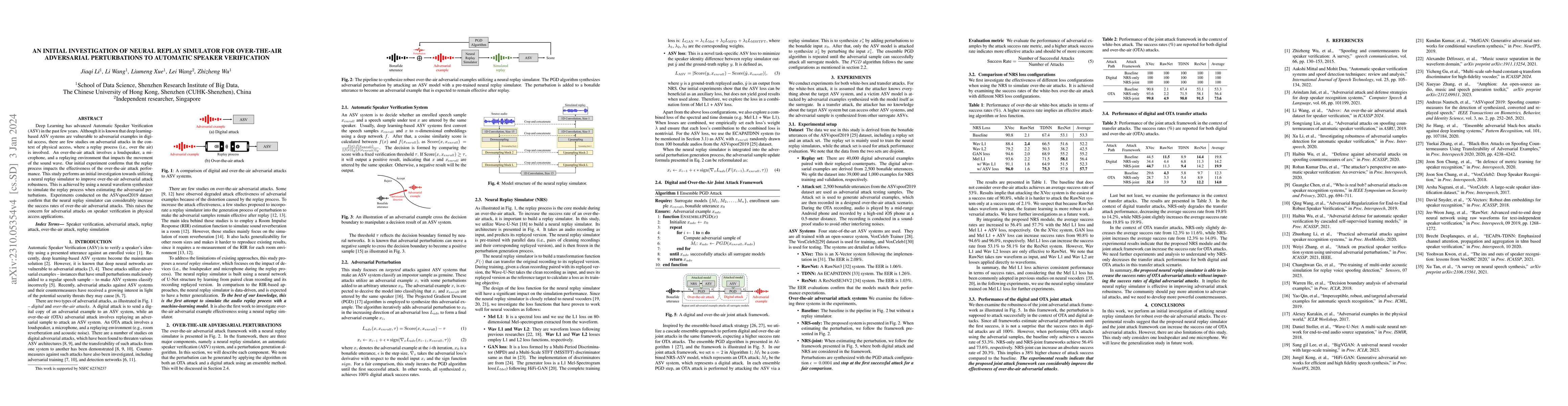 Thumbnail for An Initial Investigation of Neural Replay Simulator for Over-the-Air
  Adversarial Perturbations to Automatic Speaker Verification