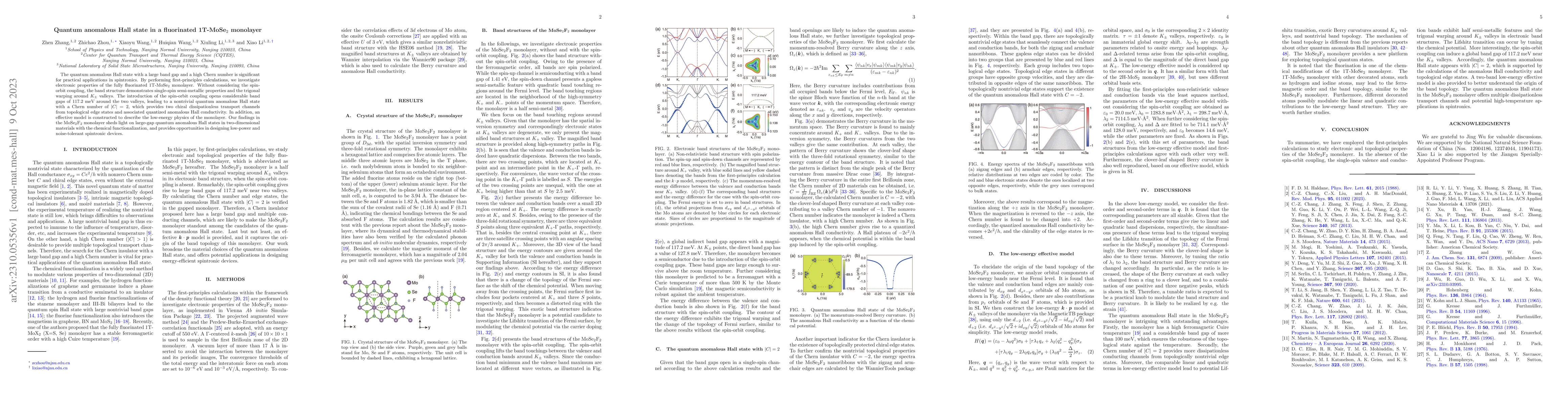 Thumbnail for Quantum anomalous Hall state in a fluorinated 1T-MoSe$_2$ monolayer