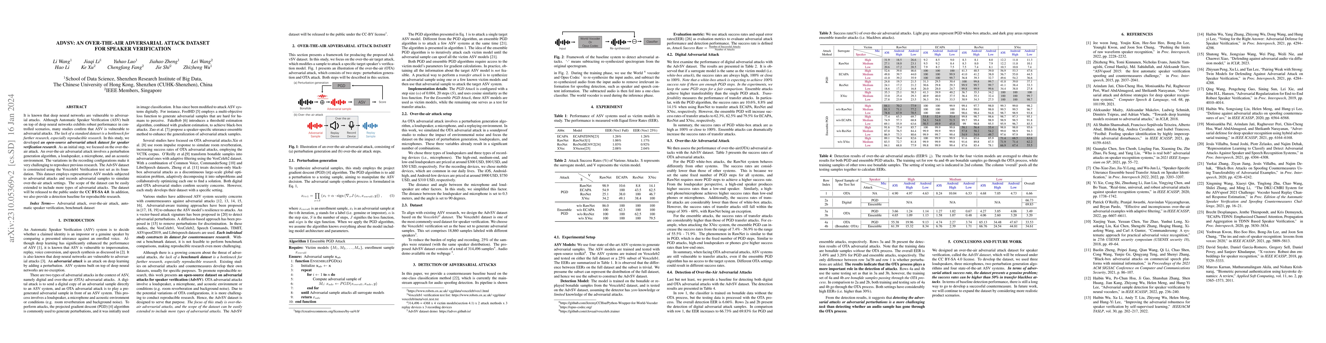 Thumbnail for AdvSV: An Over-the-Air Adversarial Attack Dataset for Speaker
  Verification