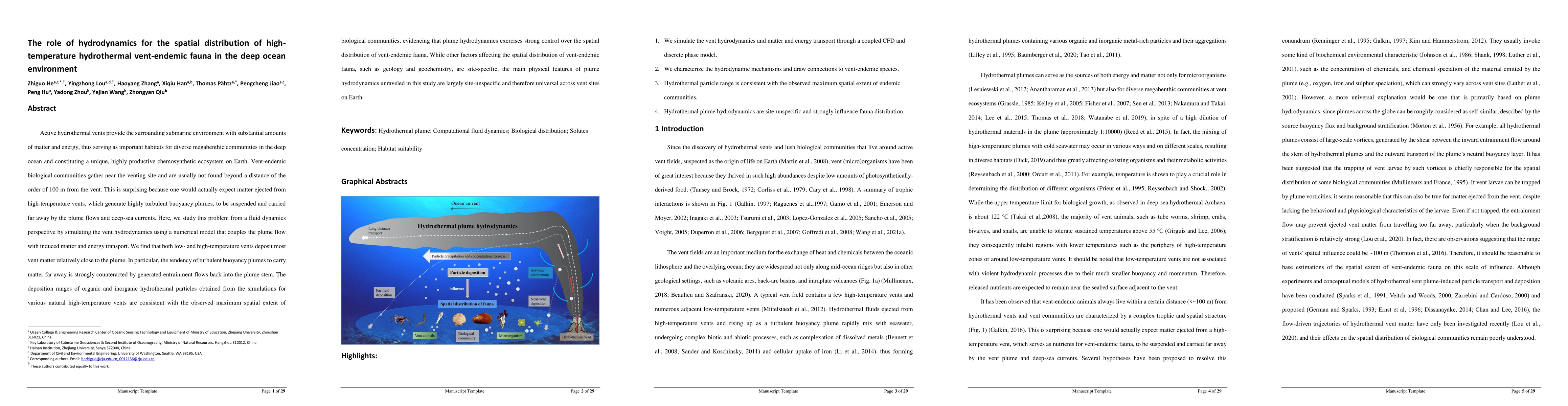 Thumbnail for The role of hydrodynamics for the spatial distribution of
  high-temperature hydrothermal vent-endemic fauna in the deep ocean
  environment