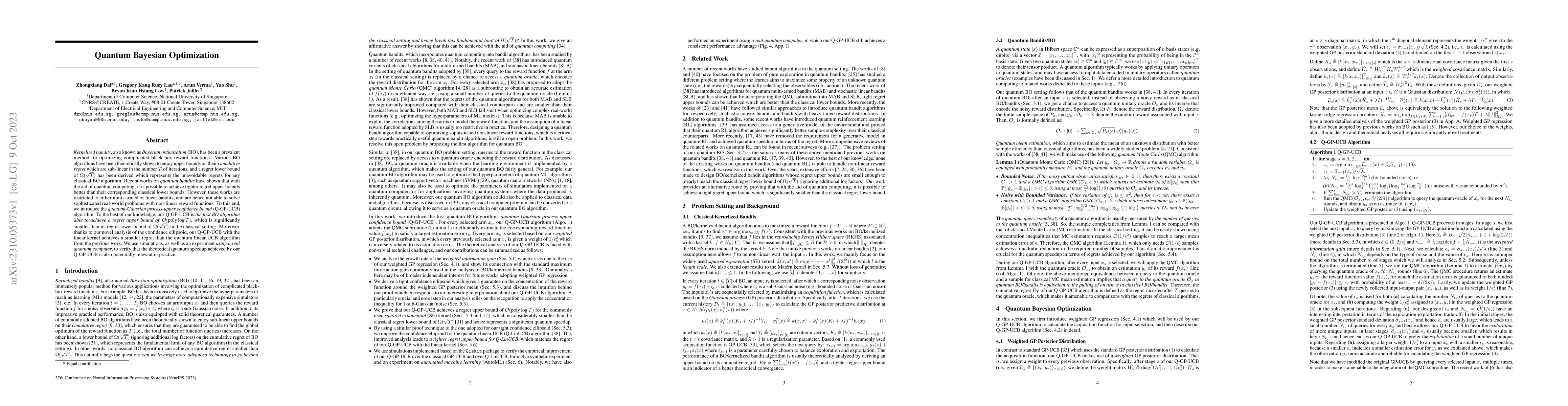 Thumbnail for Quantum Bayesian Optimization