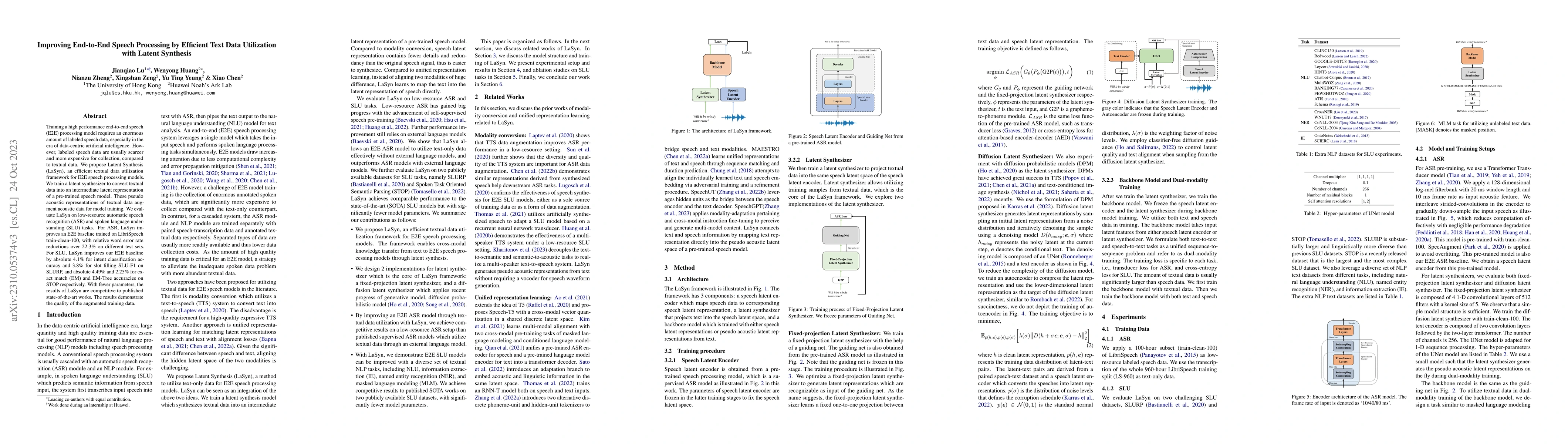Thumbnail for Improving End-to-End Speech Processing by Efficient Text Data
  Utilization with Latent Synthesis