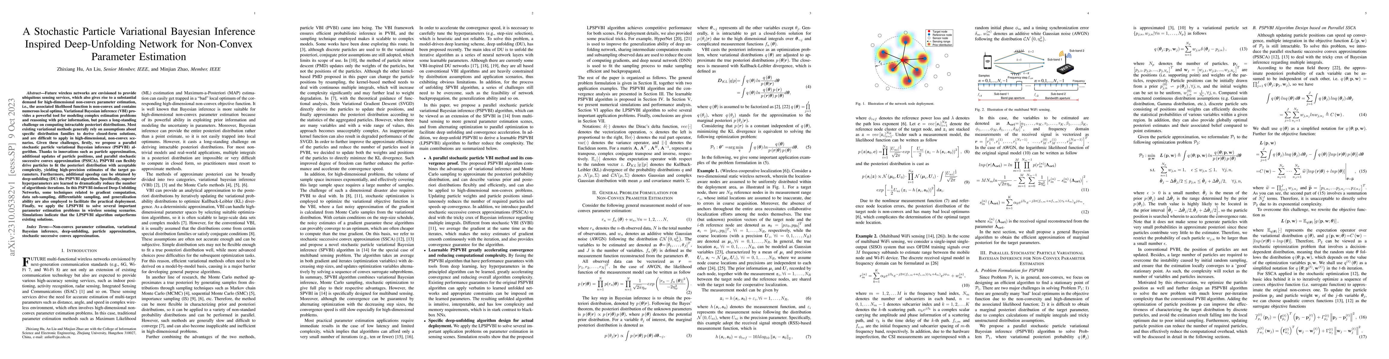Thumbnail for A Stochastic Particle Variational Bayesian Inference Inspired
  Deep-Unfolding Network for Non-Convex Parameter Estimation