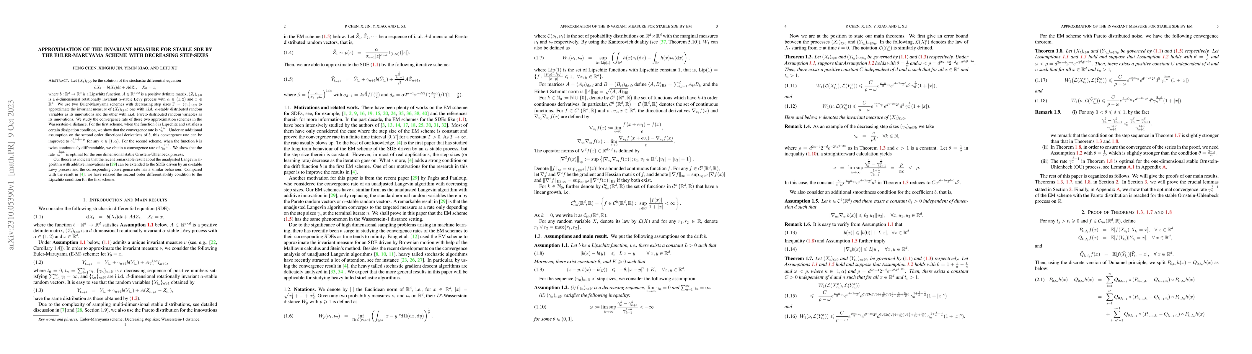 Thumbnail for Approximation of the invariant measure for stable SDE by the
  Euler-Maruyama scheme with decreasing step-sizes