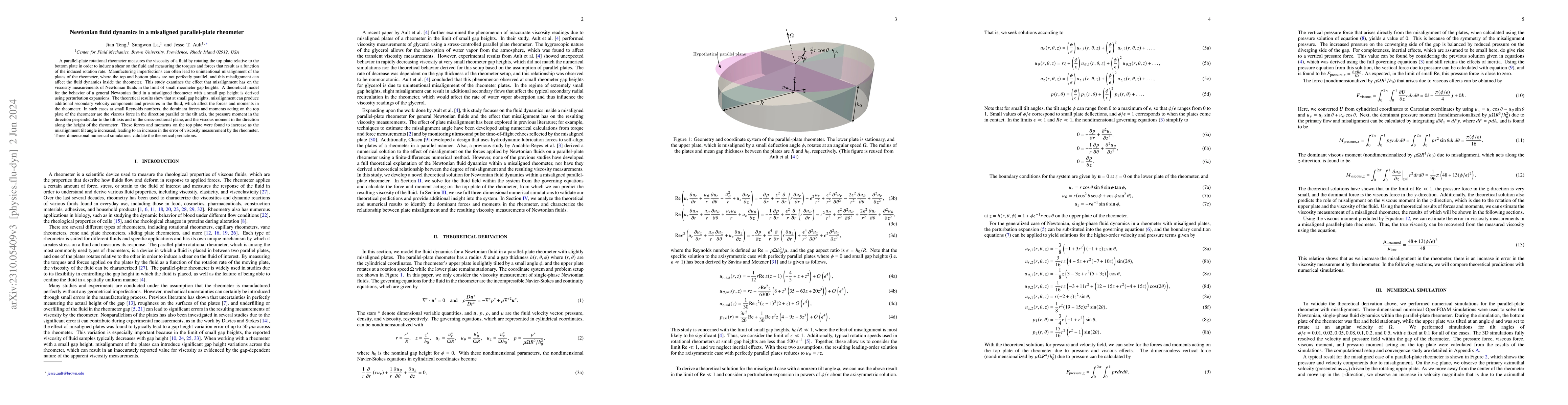 Thumbnail for Newtonian fluid dynamics in a misaligned parallel-plate rheometer